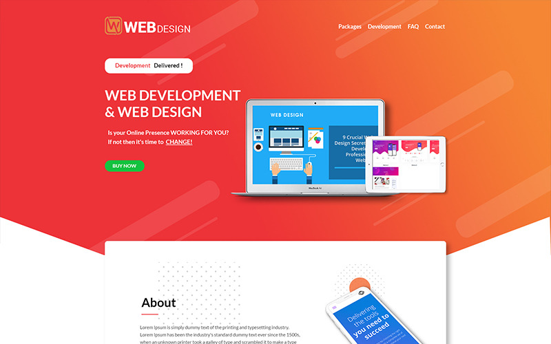 W Веб-дизайн - шаблон веб-дизайну компанії PSD