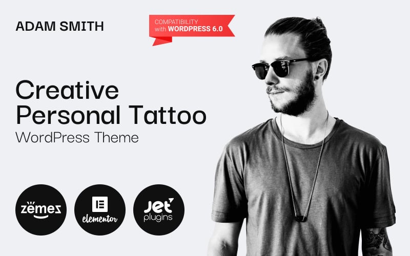 Адам Сміт - креативна тема для особистих татуювань WordPress