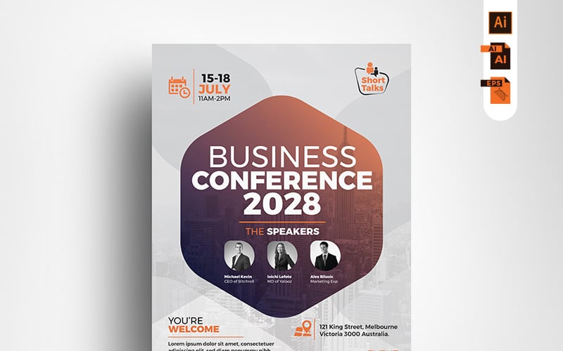 Download Фирменный стиль "Event/Conference Flyer - Corporate Identity Template" / Event/Conference Flyer - Corporate Identity Template - Фирменный стиль на тему графика annual general meeting program conference convention center summit event flyer business seminar agm aam360 corporate talk speech speaker workshop meetup