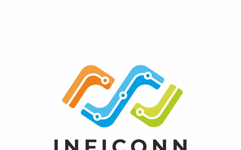 Download Шаблон логотипа "Infinity Connection Logo Template" / Infinity Connection Logo Template - Шаблон логотипа на тему графика abstract app artificial cloud computing connect cyber digital infinity internet modern simple system tech technology web