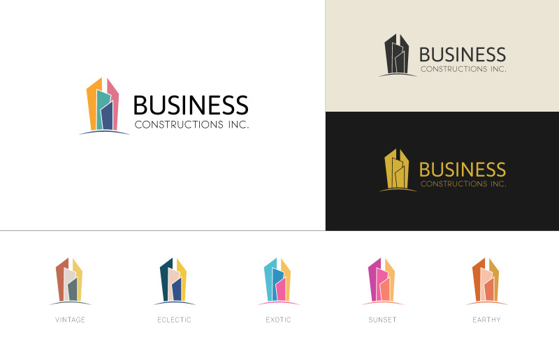 Modèle de logo de construction pour les constructions Gestion du bâtiment Centre commercial Immobilier