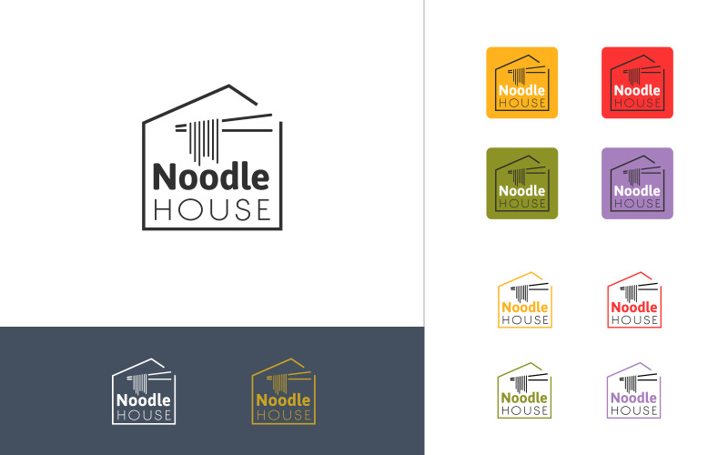 Download Шаблон логотипа "Noodle House Logo Template" / Noodle House Logo Template - Шаблон логотипа на тему графика asian noodle food fast restaurant truck cuisine rice thai japan korean indonesian malaysian