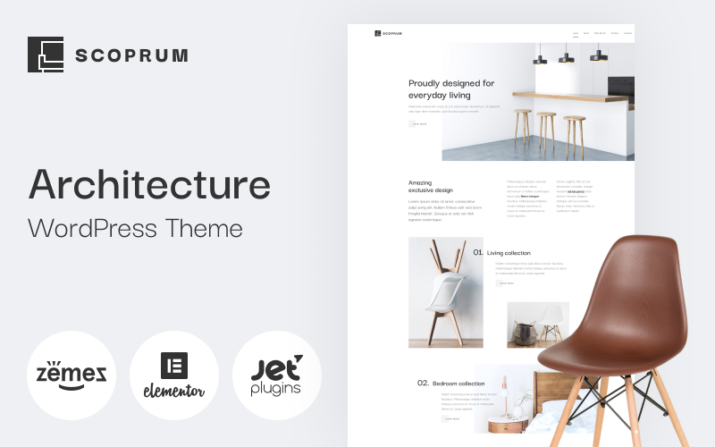 Scoprum - Thème WordPress pour la décoration d'intérieur et la conception de meubles