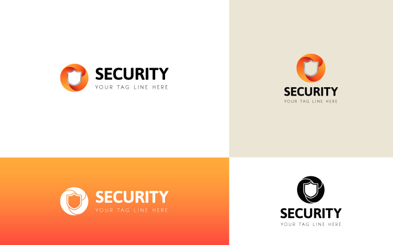Download Шаблон логотипа "Security Logo Template" / Security Logo Template - Шаблон логотипа на тему графика security shield antivirus orange