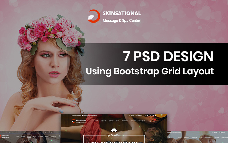 Download PSD шаблон "Skinsational - Beauty Spa PSD Template" / Skinsational - Beauty Spa PSD Template - PSD шаблон на тему товары для спа beauty spa theme template psd photoshop