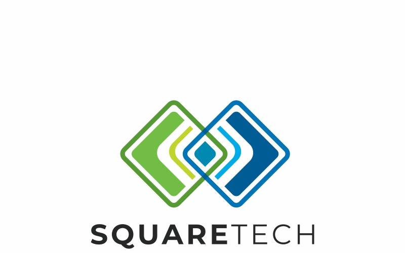 Square Tech Logo Şablonu