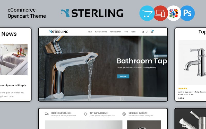 Sterling - Bathroom Accessories Store OpenCart Template
