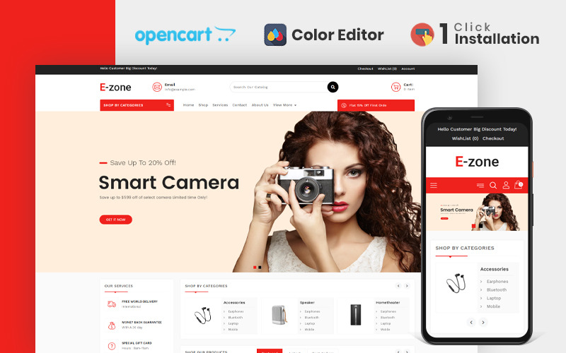 шаблон opencart ezone electronics