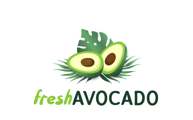 Download Шаблон логотипа "Fresh Avocado Logo Template" / Fresh Avocado Logo Template - Шаблон логотипа на тему графика avocado juice bar bistro restaurant green fresh organic logoundefined