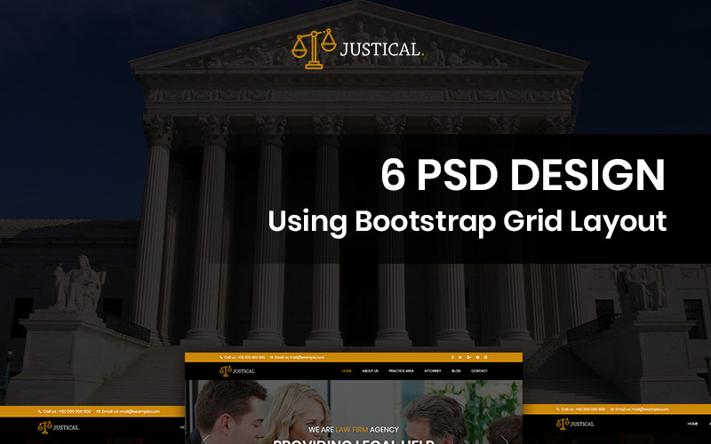 Download PSD шаблон "Justical - Law Firm PSD Template" / Justical - Law Firm PSD Template - PSD шаблон на тему юридическая фирма law firm judicial attorney magistrate judge