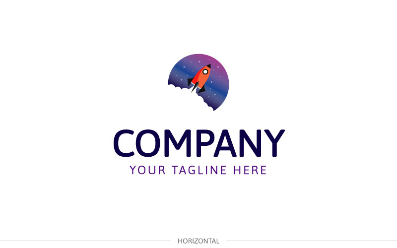 Download Шаблон логотипа "Rocket Logo Template" / Rocket Logo Template - Шаблон логотипа на тему графика rocket purple space logo round negative consultancy website