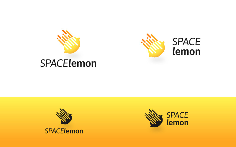 Download Шаблон логотипа "Space Lemon Logo Template" / Space Lemon Logo Template - Шаблон логотипа на тему графика lemon space yellow software marketing website orange comet