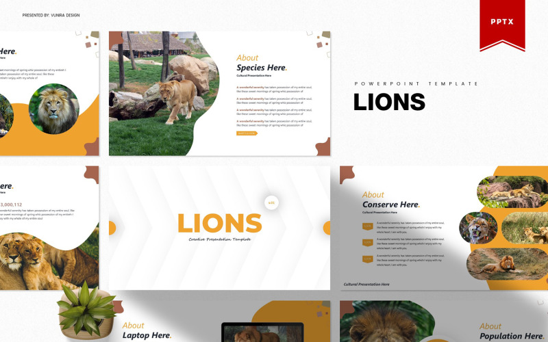 Aslanlar | PowerPoint şablonu