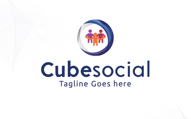 Download Шаблон логотипа "Cubesocial Logo Template" / Cubesocial Logo Template - Шаблон логотипа на тему графика bold cube logo modern people professional simple social media helix holding in invest management marketing one photography print ready reactive