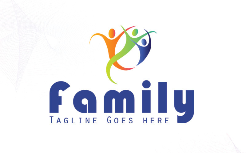 Download Шаблон логотипа "Family Logo Template" / Family Logo Template - Шаблон логотипа на тему графика business child clean earth eco products ecologic ecological environment family food friendly green happy health healthy help human joy life