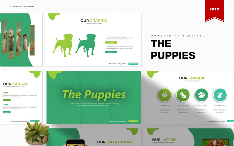 Les chiots | Modèle PowerPoint