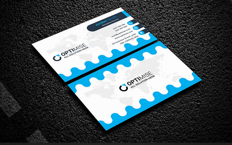 Download Фирменный стиль "Optimise Agency Business Card - Corporate Identity Template" / Optimise Agency Business Card - Corporate Identity Template - Фирменный стиль на тему графика business card visiting modern agency corporate clean creative white cyan green red yellow contact information bio company studio personal