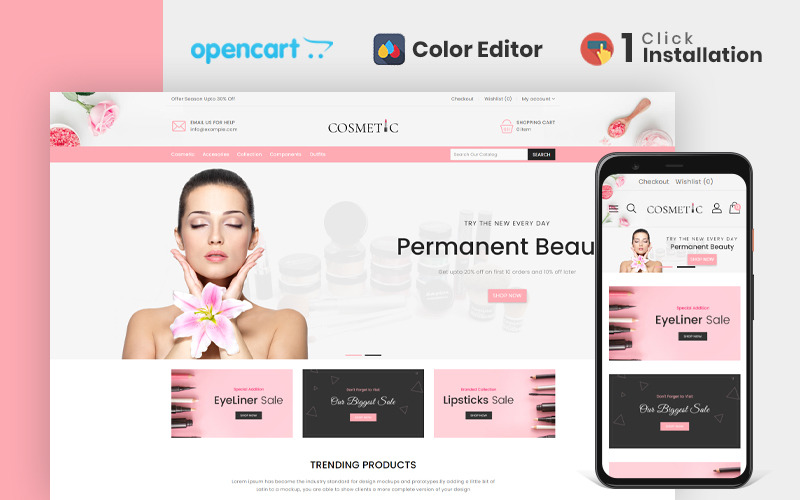 Responzivní OpenCart šablona Kosmetika Kosmetika