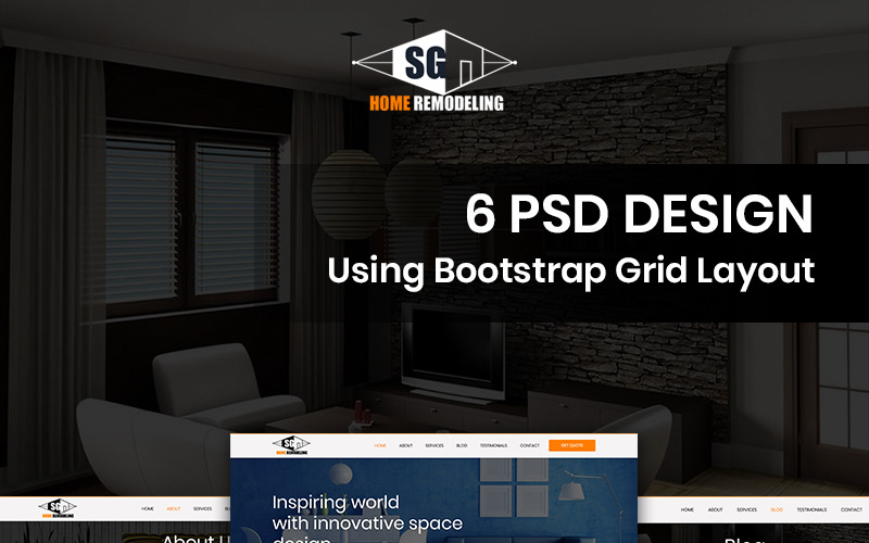 Download PSD шаблон "SG Home Remodeling - Home Remodeling PSD Template" / SG Home Remodeling - Home Remodeling PSD Template - PSD шаблон на тему графика home remodeling company renovation
