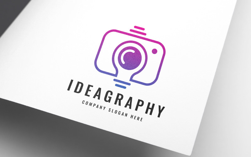 Download Шаблон логотипа "Creative Idea With Photography Logo Template" / Creative Idea With Photography Logo Template - Шаблон логотипа на тему графика photography,logo,creative,think,mind,bulb,idea,simple,line,branding,business,camera,focus,identity,image,lens,optic,optical,photo,photoshot