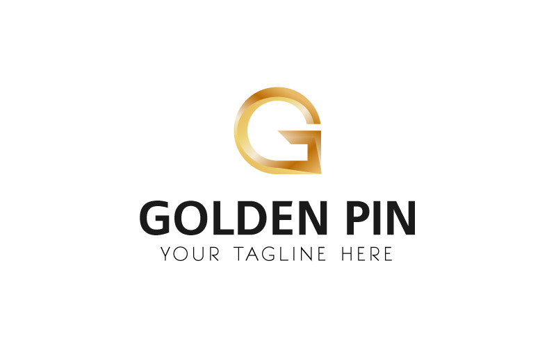 Modelo de logotipo de pino dourado