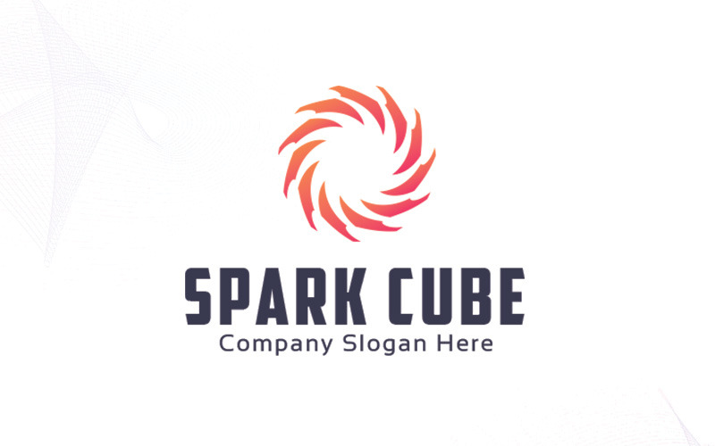 Modelo de logotipo Spark Cube
