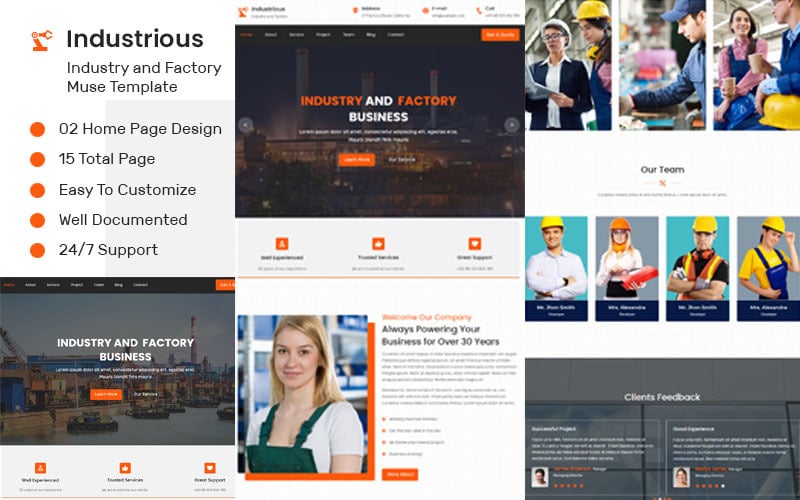 Industrious - Industry And Factory Muse Template