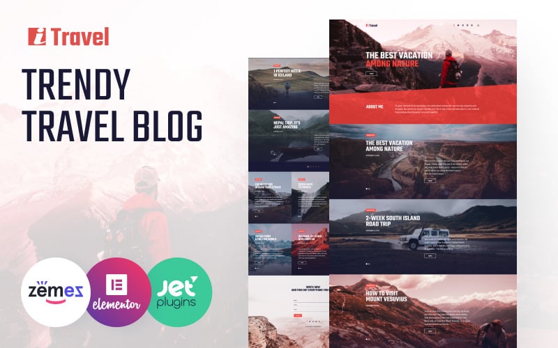 ITravel - Travel Blog WordPress Elementor Theme