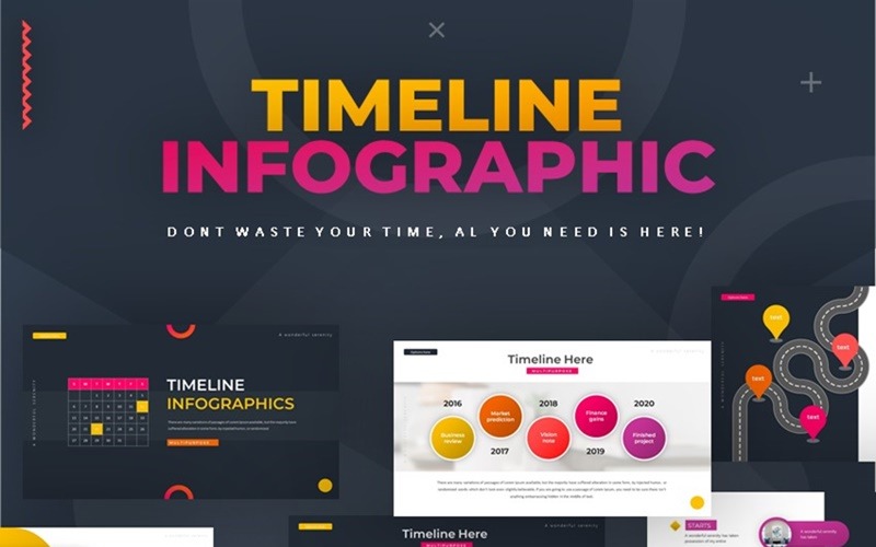 Modello PowerPoint Infografica Timeline