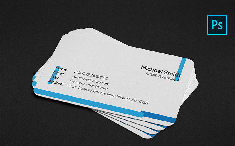 Download Фирменный стиль "Michael Smith Minimalist Business Card - Corporate Identity Template" / Michael Smith Minimalist Business Card - Corporate Identity Template - Фирменный стиль на тему графика blue business card clean corporate colorful creative design designer green modern orange print template professional red simple web white