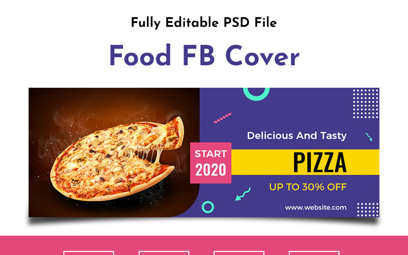 Modelo de mídia social para capa do Facebook de alimentos