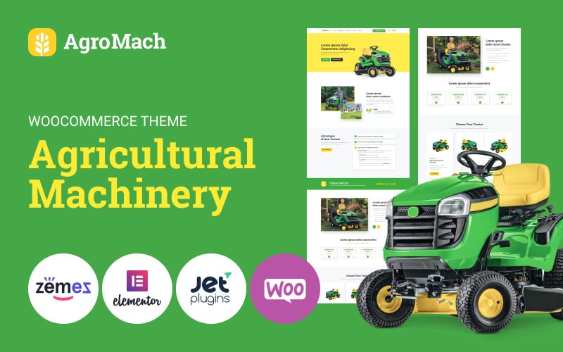 AgroMach - Zemědělské stroje s tématem internetového obchodu WooCommerce