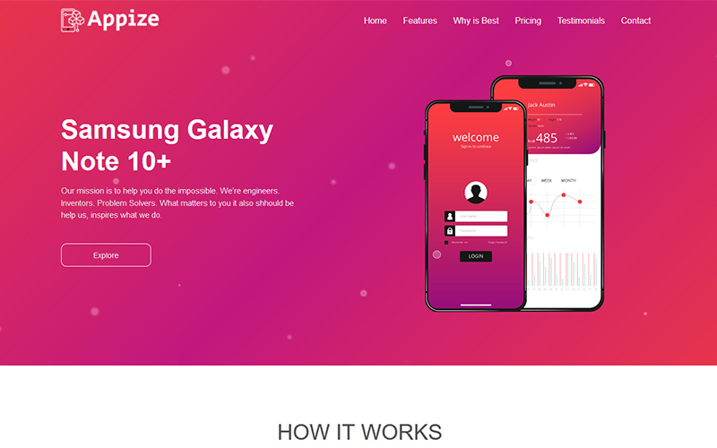 Appize - Uygulama Açılış Sayfası Şablonu