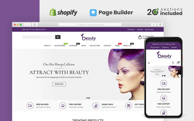 красота магазин косметики shopify тема