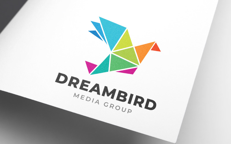 Création de Logo d'oiseau de rêve de liberté polygone coloré
