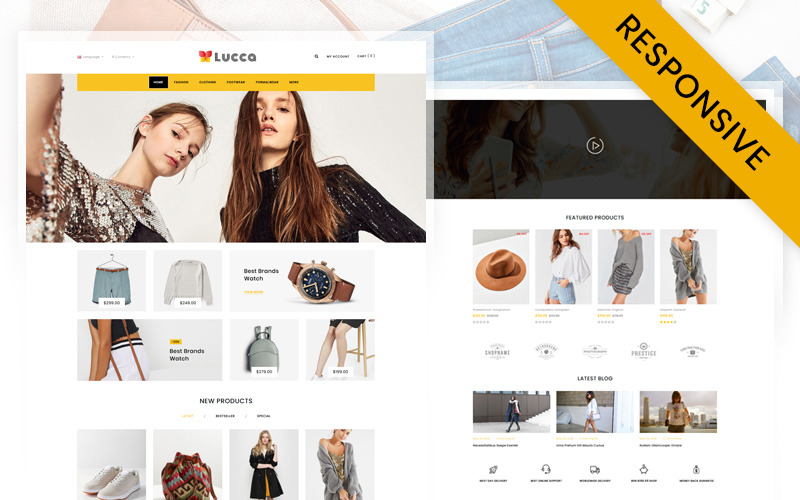 Lucca - Modello reattivo OpenCart per negozio di moda