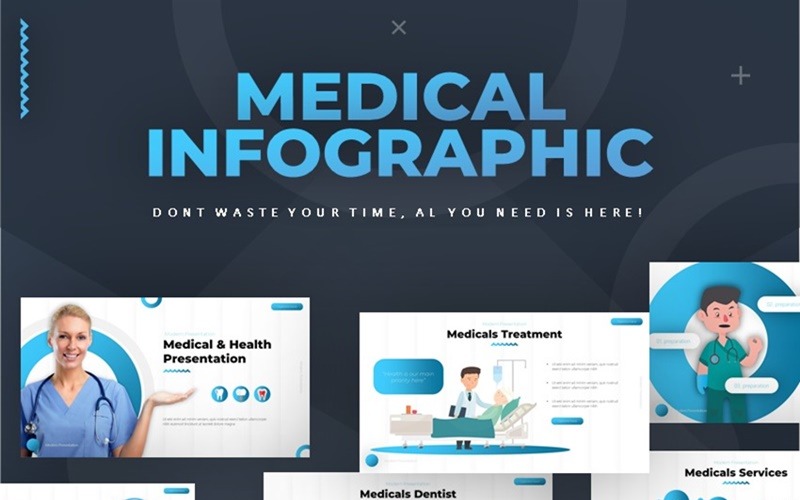 Orvosi Infographic PowerPoint sablon