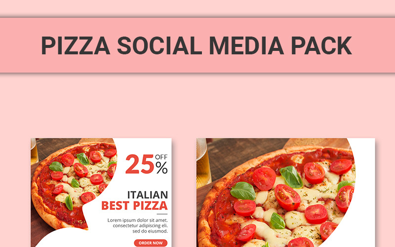 Download Шаблон для соцсетей "Pizza Post Collection Social Media Template" / Pizza Post Collection Social Media Template - Шаблон для соцсетей на тему графика food banner corporate square coupon ads instagram post graphices template collection mockup ready social black business sale abstract restaurant marketing