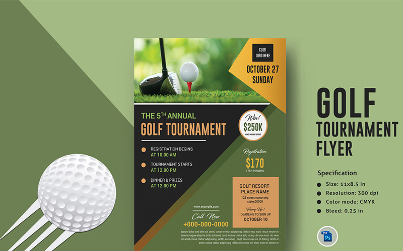Download Фирменный стиль "Sistec Golf Tournament Flyer - Corporate Identity Template" / Sistec Golf Tournament Flyer - Corporate Identity Template - Фирменный стиль на тему графика golf tournament cup course charity competition poster game photoshop advertisement green golfer printable