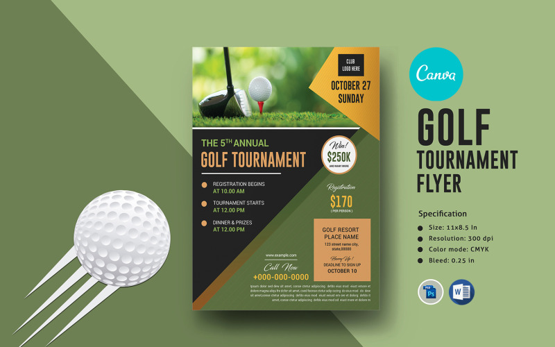 Sistec Golf Tournament Flyer - mall för företagsidentitet