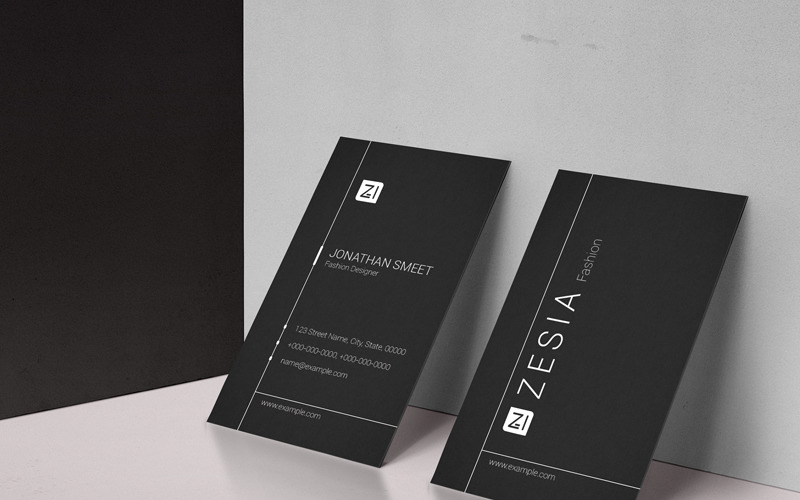Download Фирменный стиль "Zesia Business Card - Corporate Identity Template" / Zesia Business Card - Corporate Identity Template - Фирменный стиль на тему графика business card template corporate official photoshop printable editable professional pro black minimal clean