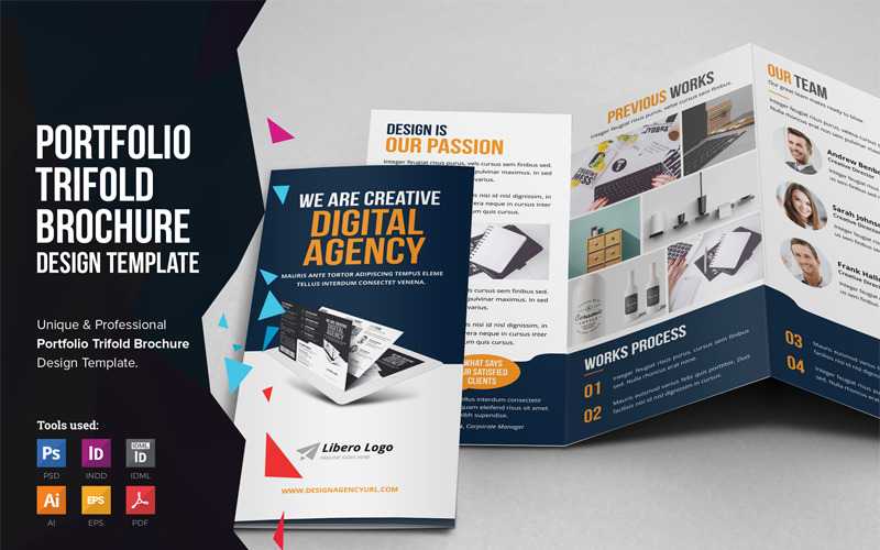 Download Фирменный стиль "Bifrost - Portfolio Trifold Brochure Design - Corporate Identity Template" / Bifrost - Portfolio Trifold Brochure Design - Corporate Identity Template - Фирменный стиль на тему графика creative agency brochure trifold catalog digital portfolio portfolio-brochure flyer showcase product photography design service corporate multipurpose graphic designer web work