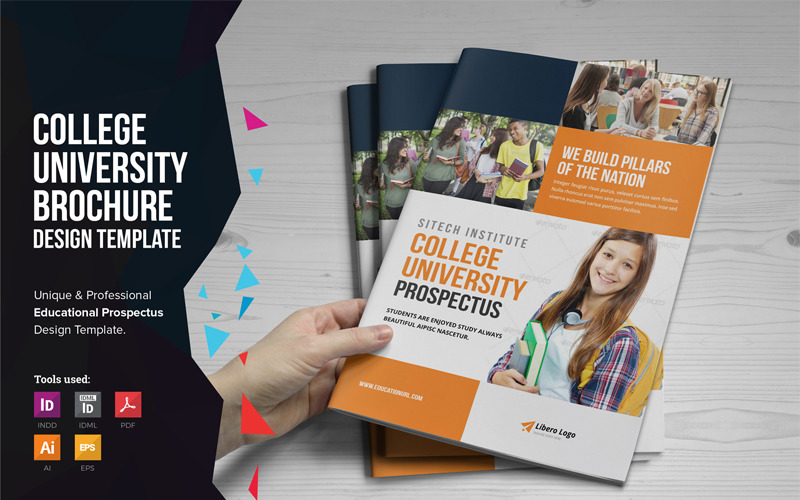 Download Фирменный стиль "Educator - Education Prospectus Brochure - Corporate Identity Template" / Educator - Education Prospectus Brochure - Corporate Identity Template - Фирменный стиль на тему графика education brochure catalog trifold leaflet flyer magazine newsletter school college university study prospectus institute student bundle real estate travel education-brochure