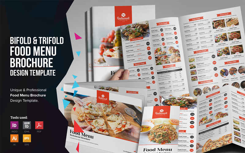 Ételes - Étel menü Bifold-Trifold brosúra - Vállalati-azonosság sablon