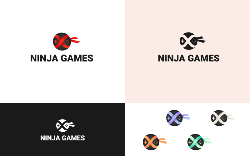 Download Шаблон логотипа "Ninja Games Logo Template" / Ninja Games Logo Template - Шаблон логотипа на тему графика ninja game gaming logo japan