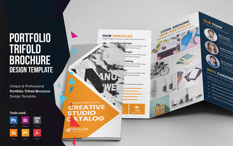 Notio - Conception de brochure à trois volets de portefeuille - Modèle d'identité d'entreprise