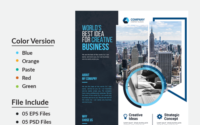 Download Фирменный стиль "RAD Business Flyer - Corporate Identity Template" / RAD Business Flyer - Corporate Identity Template - Фирменный стиль на тему графика flyer corporate liflet computer internet stationery poster id kit blue hi-quality official sample business logo professional modern art standard creative