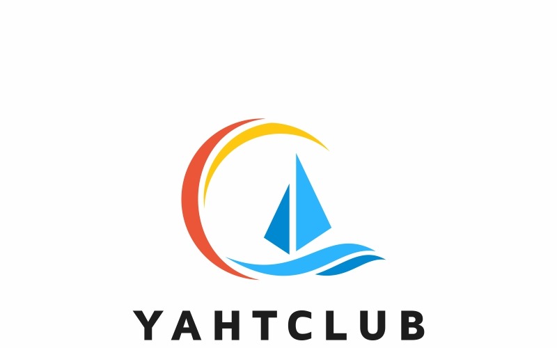 Download Шаблон логотипа "Yacht Club Logo Template" / Yacht Club Logo Template - Шаблон логотипа на тему графика anchor blue boat club lake marine motorboat ocean resort sail logo sailboat sailing sailor sea water wave wind yacht
