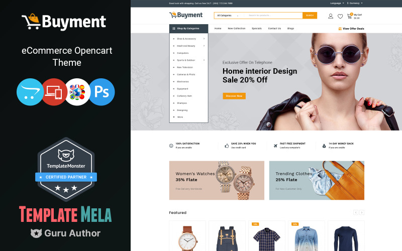 Buyment - 大型商店和多用途 OpenCart 模板