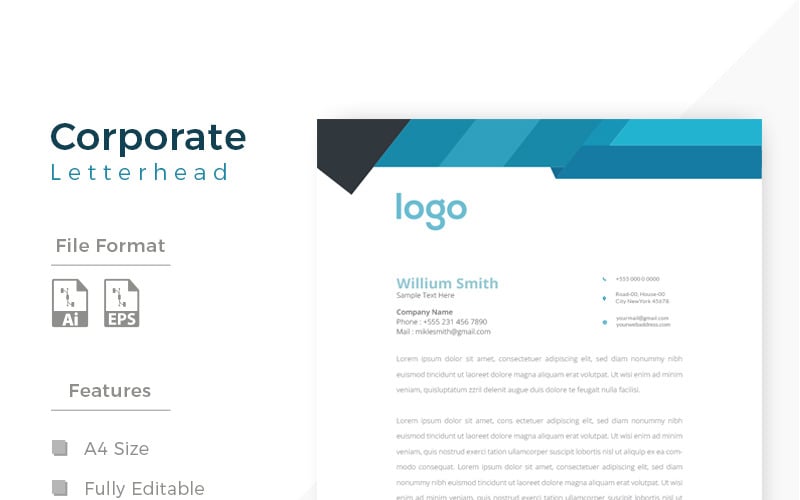 Design Express Clean Letterhead - Corporate Identity Template